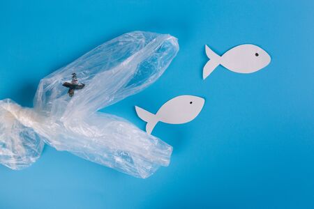 Environmental pollution of plastic in the ocean concept