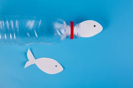 Environmental pollution of plastic in the ocean concept