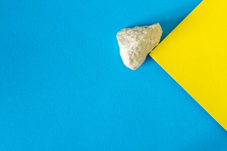 Stone on cliff. Inbalance concept. Problems conceptの写真素材