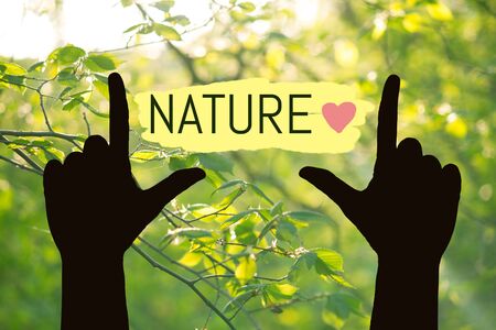 Go green and love nature conceptの写真素材