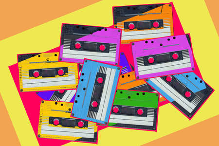 Vintage audio cassette. close up