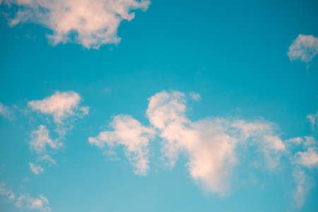 The blue sky and white cloudsの写真素材