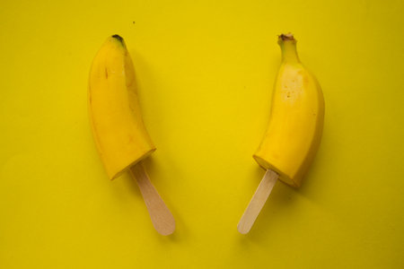 Ice cream with bananas conceptの写真素材