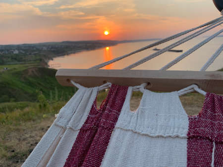 Close up of hammock near the sae