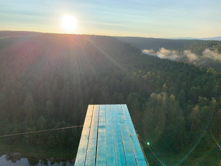Morging over a Ai river. Ural