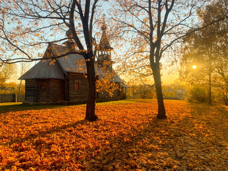 Old wooden church. Russian churchの写真素材
