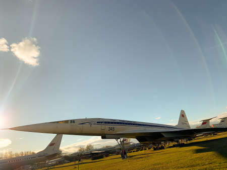 Big supersonic plane on the groundの写真素材