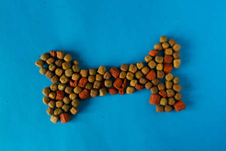 Dry do food in a shape of a boneの写真素材