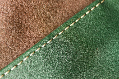 Green and brown leather bag