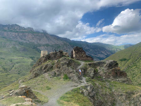 Caucasus mountains and canyons in summer