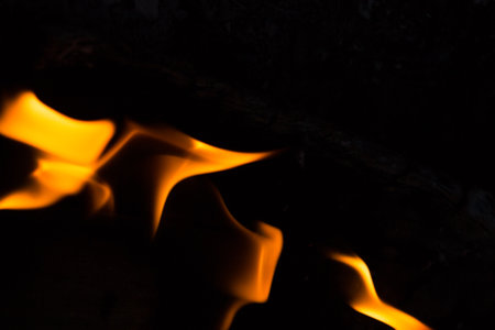 Background of flames. Fire backgroundの写真素材