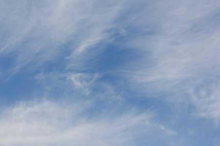 The blue clouds and white skyの写真素材