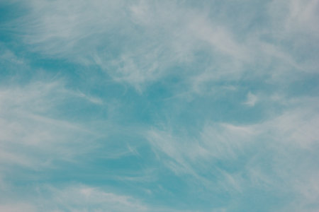 The blue clouds and white skyの写真素材