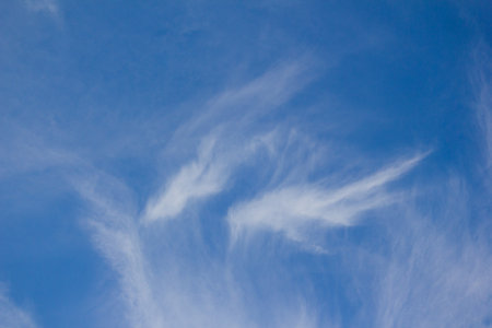 The blue clouds and white skyの写真素材
