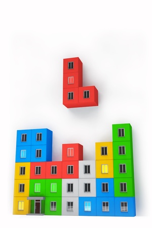 Tetris on the construction and real estate industryの写真素材