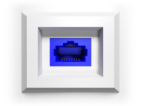 socket to connect to the internet on a white backgroundの写真素材
