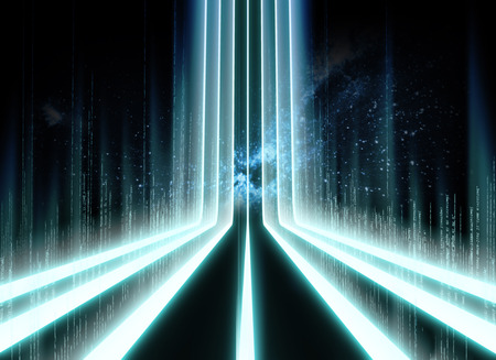 High technology in the lines with dark backgroundの写真素材