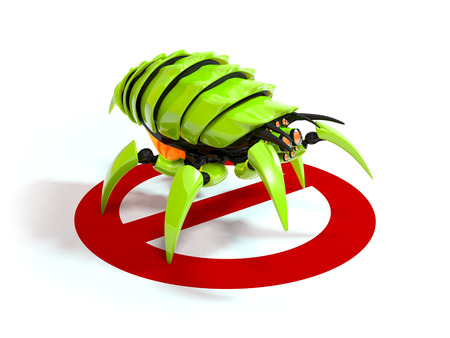 plastic green beetle isolated on white backgroundの写真素材