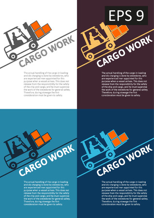 Vector delivery of cargo global transportation concept illustration collectionのイラスト素材