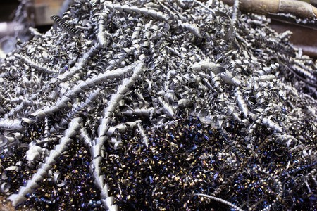 a large amount of iron filings of large and small sizeの写真素材