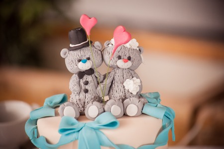 Cake with teddy bearsの写真素材