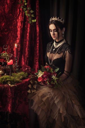 portrait of a beautiful girl in the crown