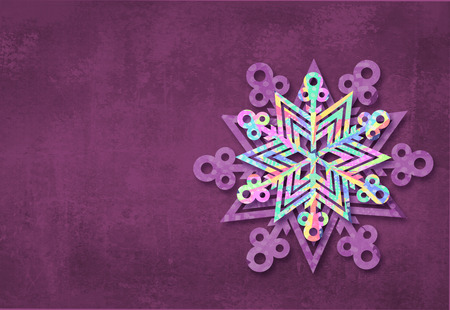 Merry Christmas and happy new year snowflake made with colorful triangles background. Good for holiday greeting card, poster or web template. Christmas festive card.の写真素材