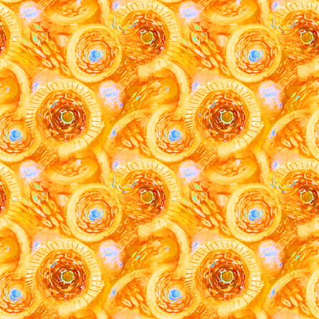 Abstract seamless acrylic ornamental pattern. Seamless texture in impressionism style for web, print, wraps, fabric, textile, website, invitation card background, summer fall fashion or your design.の写真素材