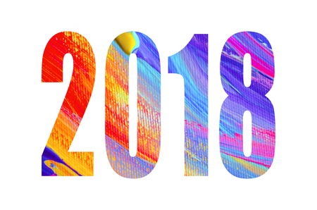 2018 new year banner. Happy new year 2018 decoration poster card. Abstract colorful poster.