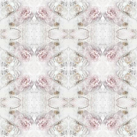 Vintage seamless pattern with peony flowers, roses. Texture for print, fashion, textile design,...