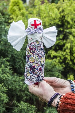 Motanka doll is an authentic Ukrainian toy. The symbol is a photo amulet for a child.の写真素材