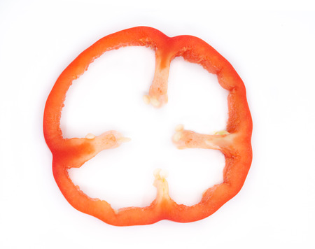 Fresh juicy peppers isolated on a white background.の写真素材