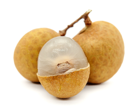 Fresh longan on white backgroundの写真素材