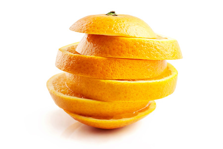 fresh orange isolated on white backgroundの写真素材