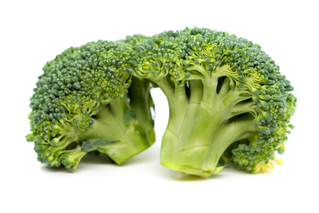Ripe Broccoli Isolated on White Backgroundの写真素材