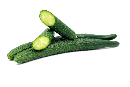 Cucumber isolated on white background close up.の写真素材