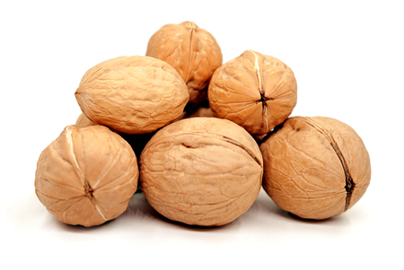 Walnuts isolated on white   background,の写真素材