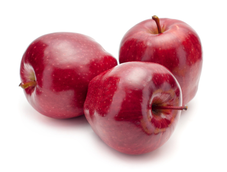 Fresh red apples isolated on white.の写真素材