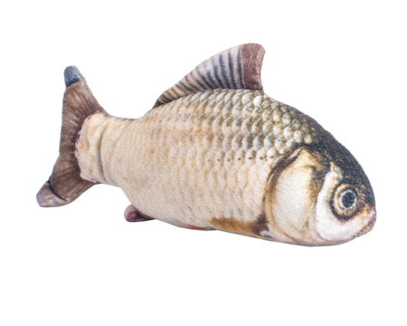 Toy fish gray color isolated on the whiteの写真素材