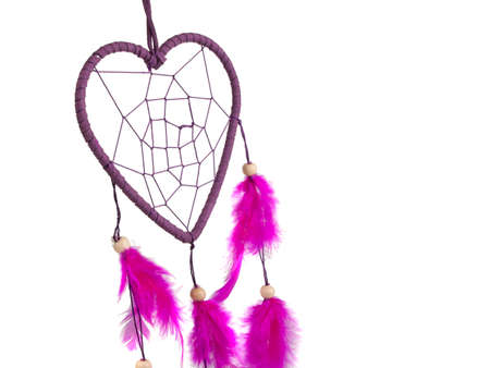 Dream catcher purple heart isolated on the white backgroundの写真素材