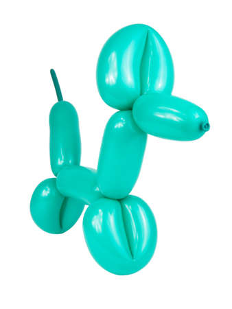 Party green balloon dog isolated on the white backgroundの写真素材