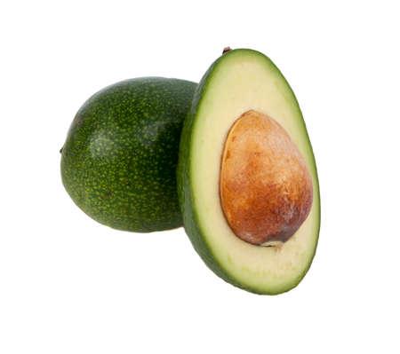 Fresh organic avocado isolated on the white. Tropical exotic food.