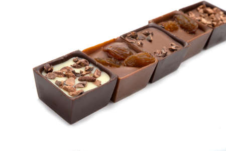 exclusive collection chocolate sweets isolated on the white