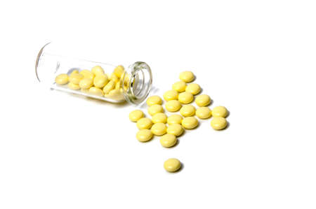 Bottle with pills isolated on the white