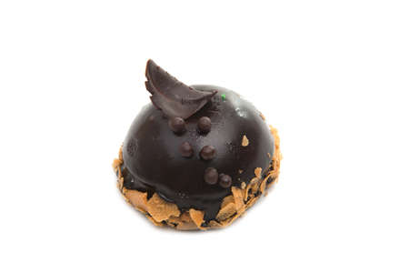 Chocolate exclusive dessert cake isolated on the white
