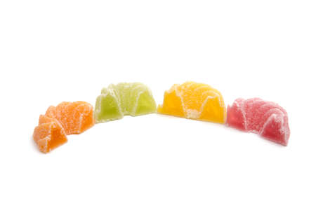 Colorful marmalade isolated on the white backgroundの写真素材