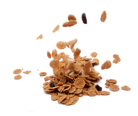 Cereals flakes isolated on the white