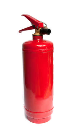 Red fire extinguisher on white isolated.