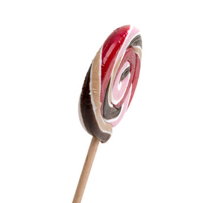 sweet candy lollipop isolated on the whiteの写真素材