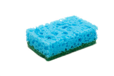Kitchen sponge for dish isolated on the whiteの写真素材
